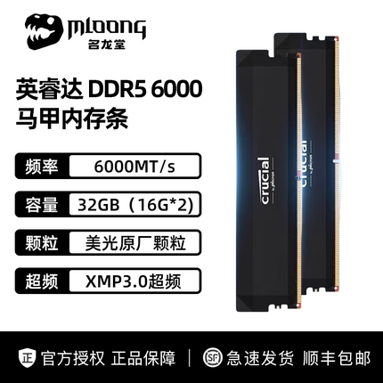 Crucial 32Gb (16Gb×2) Ddr5 6000 Frequency Desktop Gaming Memory Module
