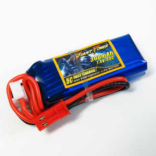 雷鹏300mAh 7.4V 2S 35C HCP100s 电直F3P室内机小四轴蚊车锂电池
