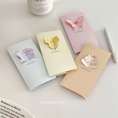 ins小众立体贺卡三折式手写卡片节日祝福语留言卡情书创意礼品卡