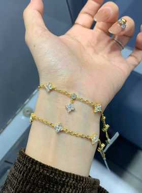 足金999黄金手链镶钻手链水贝爆款手链2026新款