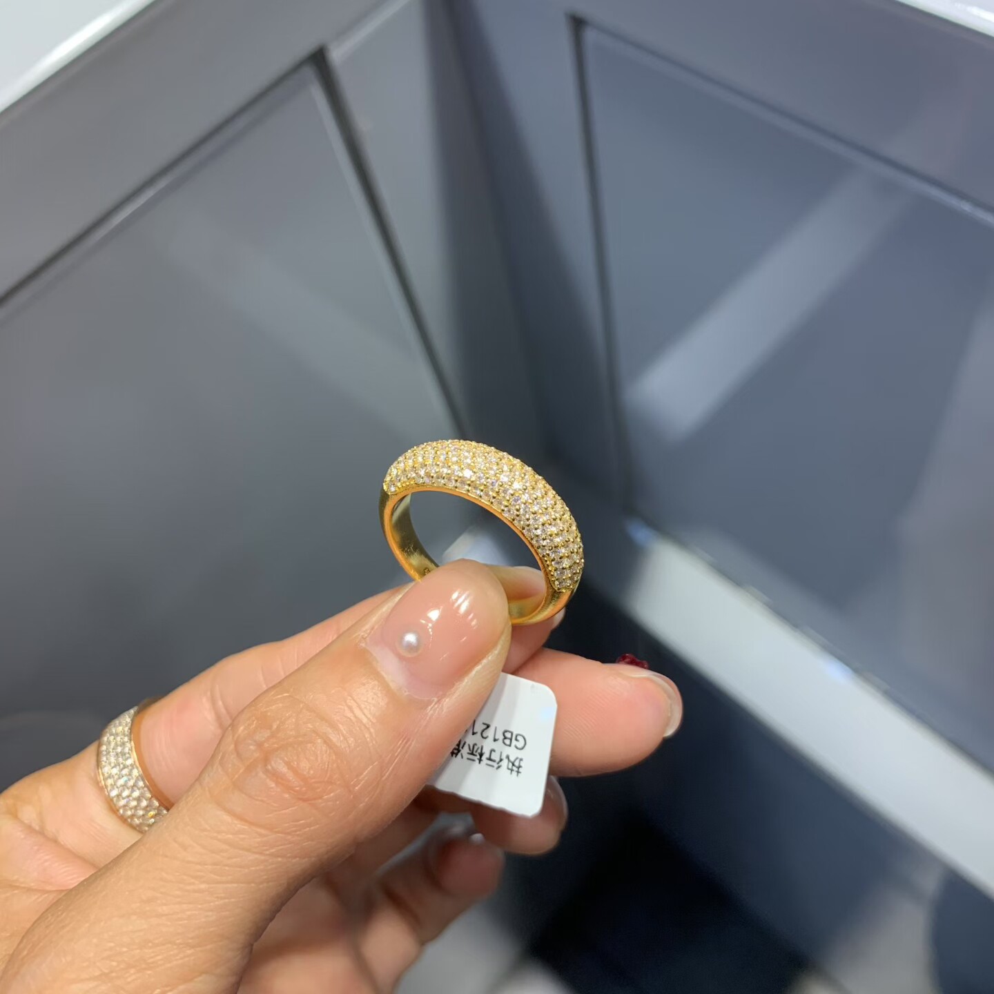 足金999满天星戒指水贝黄金图片