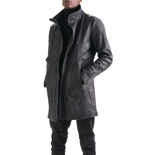 意大利马皮进口中长款皮衣