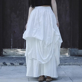 自制暗黑清冷风格 重工抽褶设计感大摆半身裙4色