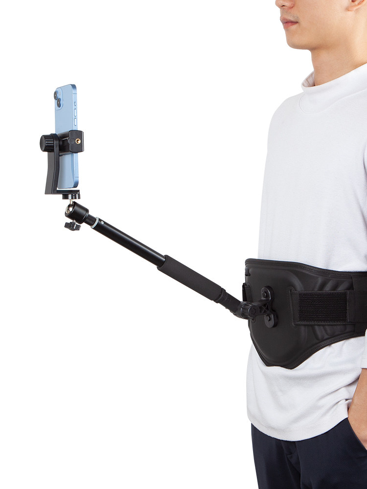 크리 에이 티브 야외 라이브 방송 벨트 브래킷 휴대 전화 비디오 확장 폴 다기능 팬|틸트 안정화 보조 촬영 액세서리