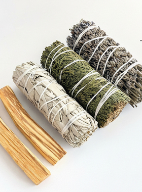 雪松杖纯天然植物香薰草迷迭香薰衣草桉树叶净化磁场白鼠尾草香薰