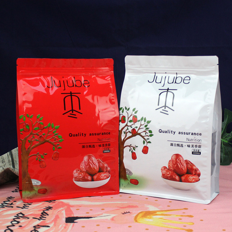 新疆红枣包装袋自封袋灰枣大枣自封口枣子塑料包装袋子2斤装1000g