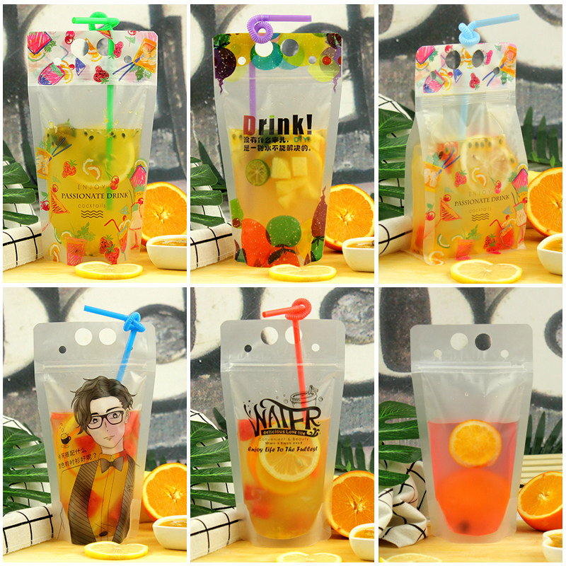 厨娘物语磨砂透明饮料袋子夏季饮品果汁袋加厚 饮料袋 果汁袋 豆