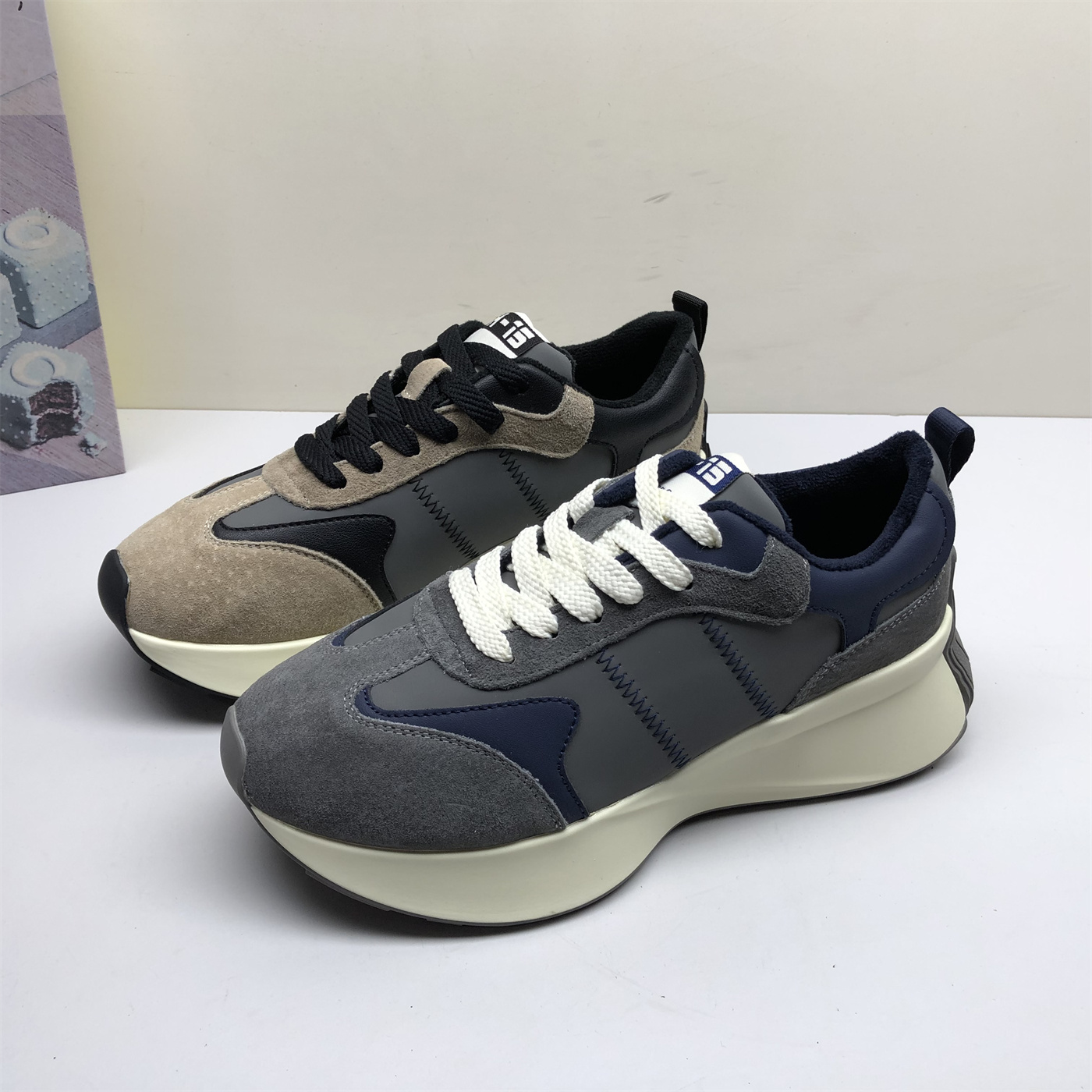 专柜撤柜真皮女鞋轻便秋冬新款松糕底阿甘鞋女保暖厚底运动鞋潮流