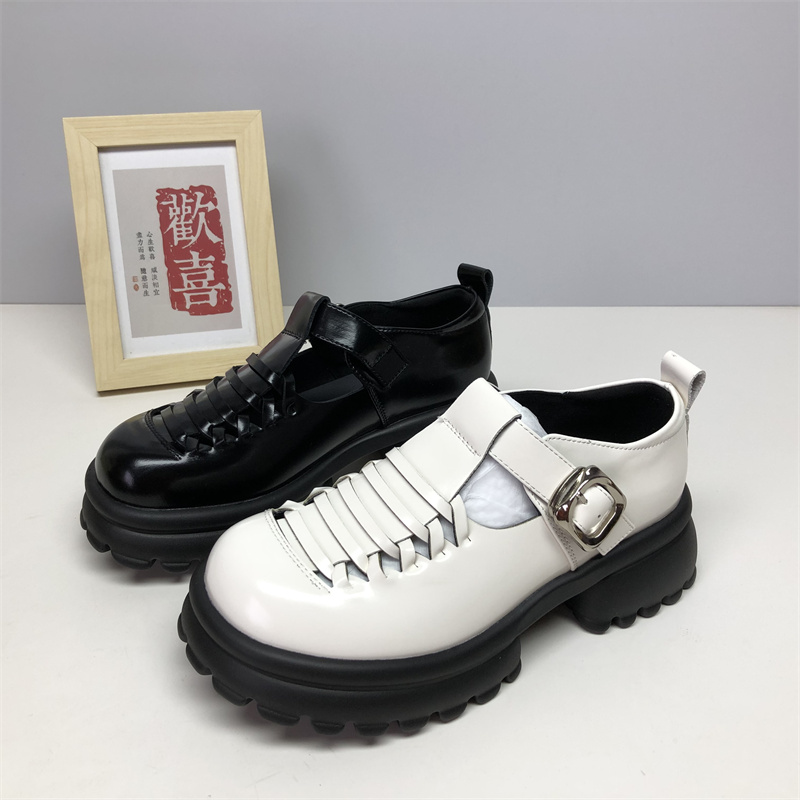 商场品牌撤柜真皮女鞋韩版高档时尚夏季厚底女凉鞋增高百搭英伦风