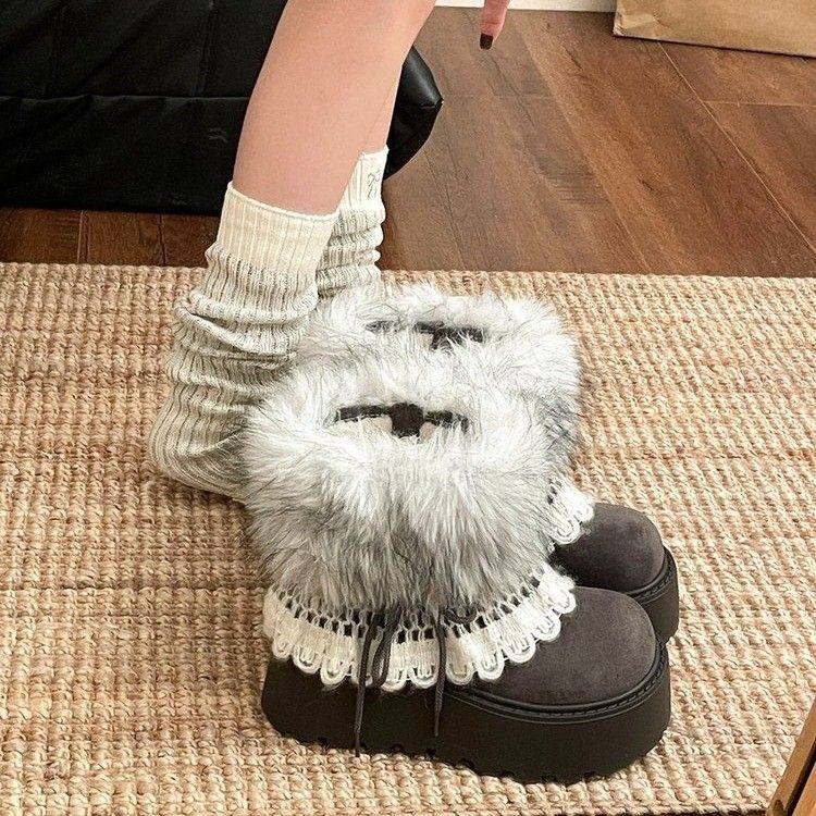 袜贵人秋冬新品羊羔球卷毛大耳狗少女洛丽塔软妹可爱保暖袜套腿套,女鞋,时尚雪地靴,淘宝优惠券,粉丝福利购,淘宝优惠卷