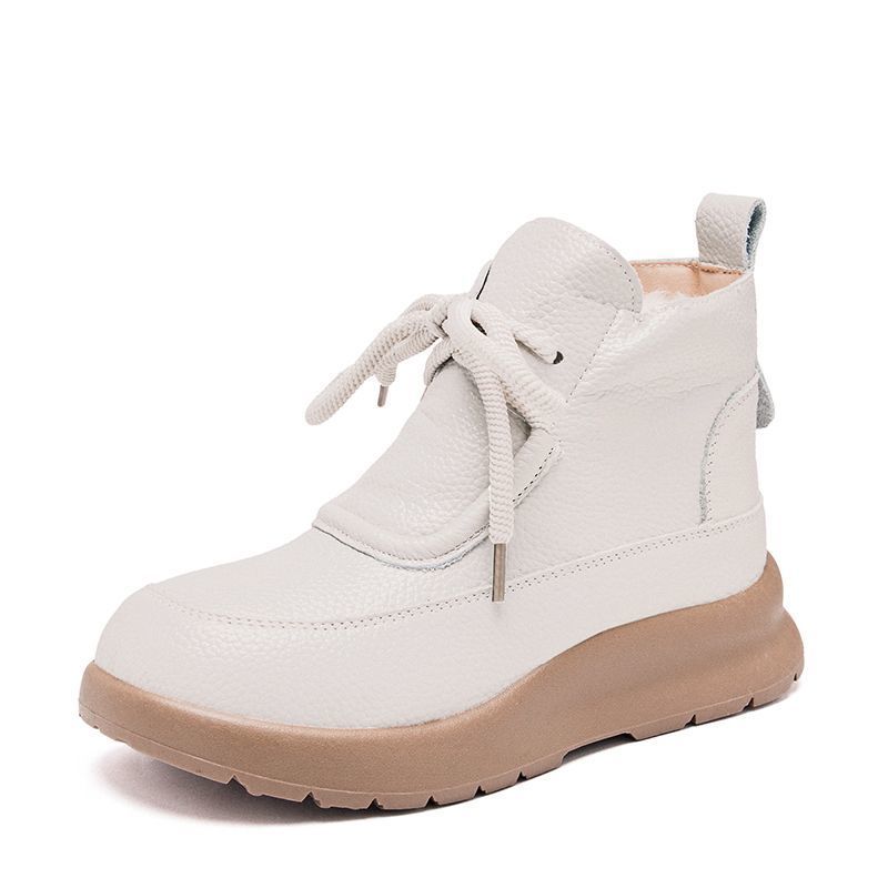 保暖雪地靴加绒厚底羊毛中老年妈妈短靴棉鞋女鞋冬季