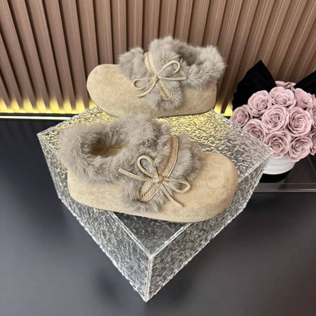 2025年冬季新款时尚简约风厚底洋气软底圆头加绒一脚蹬勃肯鞋,女鞋,时尚雪地靴,淘宝优惠券,粉丝福利购,淘宝优惠卷