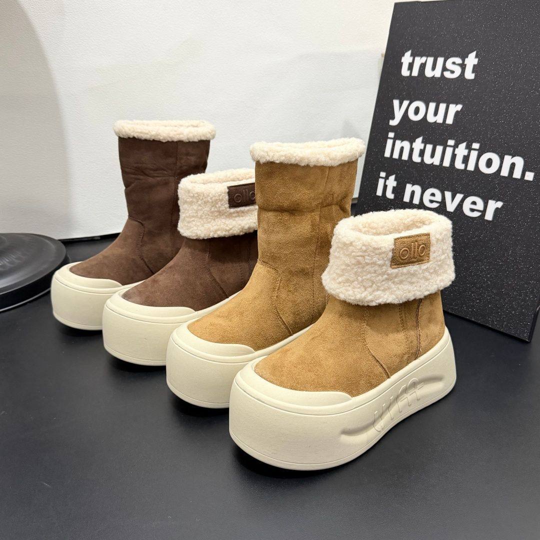 百搭2025冬季新款加绒厚底雪地靴女款休闲运动鞋保暖棉鞋,女鞋,时尚雪地靴,淘宝优惠券,粉丝福利购,淘宝优惠卷