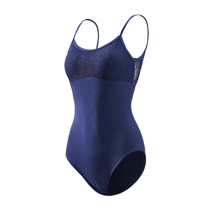 三沙芭蕾舞练功服女舞蹈体操服吊带艺考成人形体服高胯后背蕾丝服