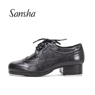 Sansha 法国三沙男踢踏舞鞋系带牛皮巴洛克风格踢踏舞蹈鞋硬底女