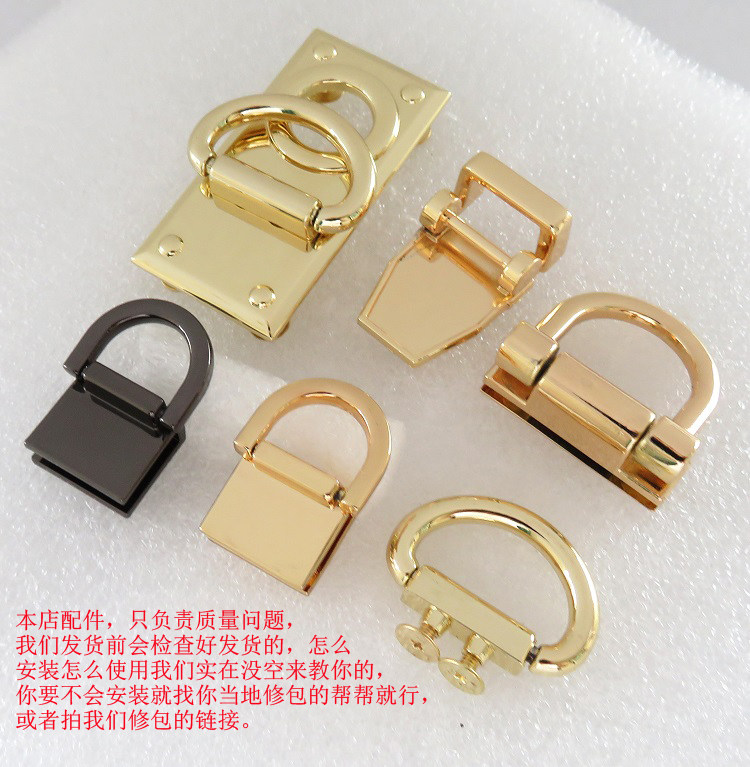 真皮金色拱桥活动旋转螺丝女包
