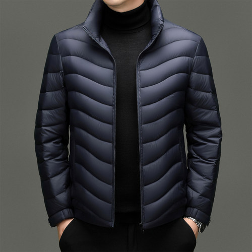 秋冬季白鸭绒短款轻薄羽绒服立领