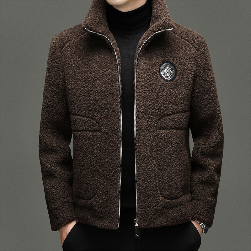 男士羊羔毛爸爸装时尚保暖外套