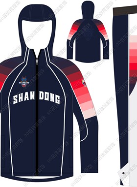 CBA山东队出场服套装江苏队上海队男篮青岛队连帽出场服团体服DIY