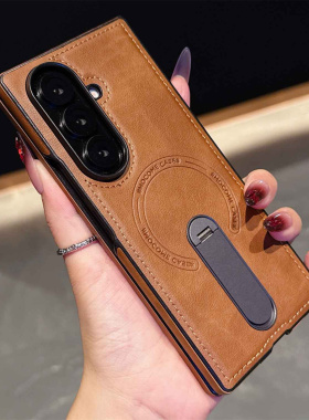 适用三星Z Fold7支架保护壳fold6全包防摔壳Fold 5/4/3皮质高档保护套W26新款谷歌Pixel 10/9 Pro Fold皮套男