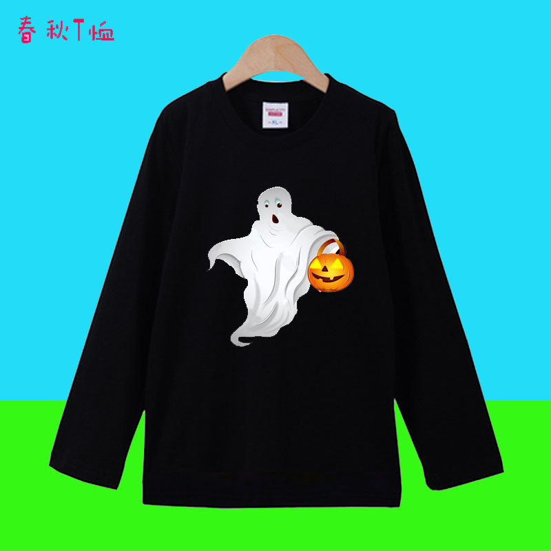 幼儿园纯棉南瓜吸血鬼恐怖幽灵万圣节Halloween短袖T恤衣服儿童装