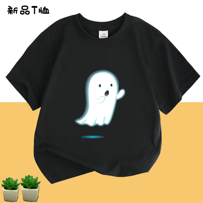 Halloween kids T-shirt 2025年万圣节南瓜幽灵搞怪图案儿童T恤