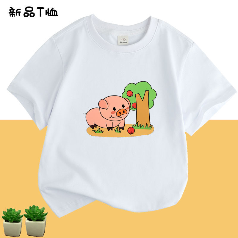 儿童短袖t恤2025夏季新款韩版洋气女童印花宽松上衣宝宝打底衫潮