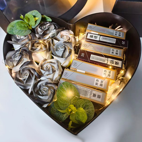创意爱心永生花玫瑰花束香皂花装烟礼盒浪漫惊喜生日情人节diy