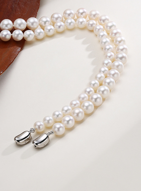 欧诗漫珠宝珍珠项链白色925银朝暮李