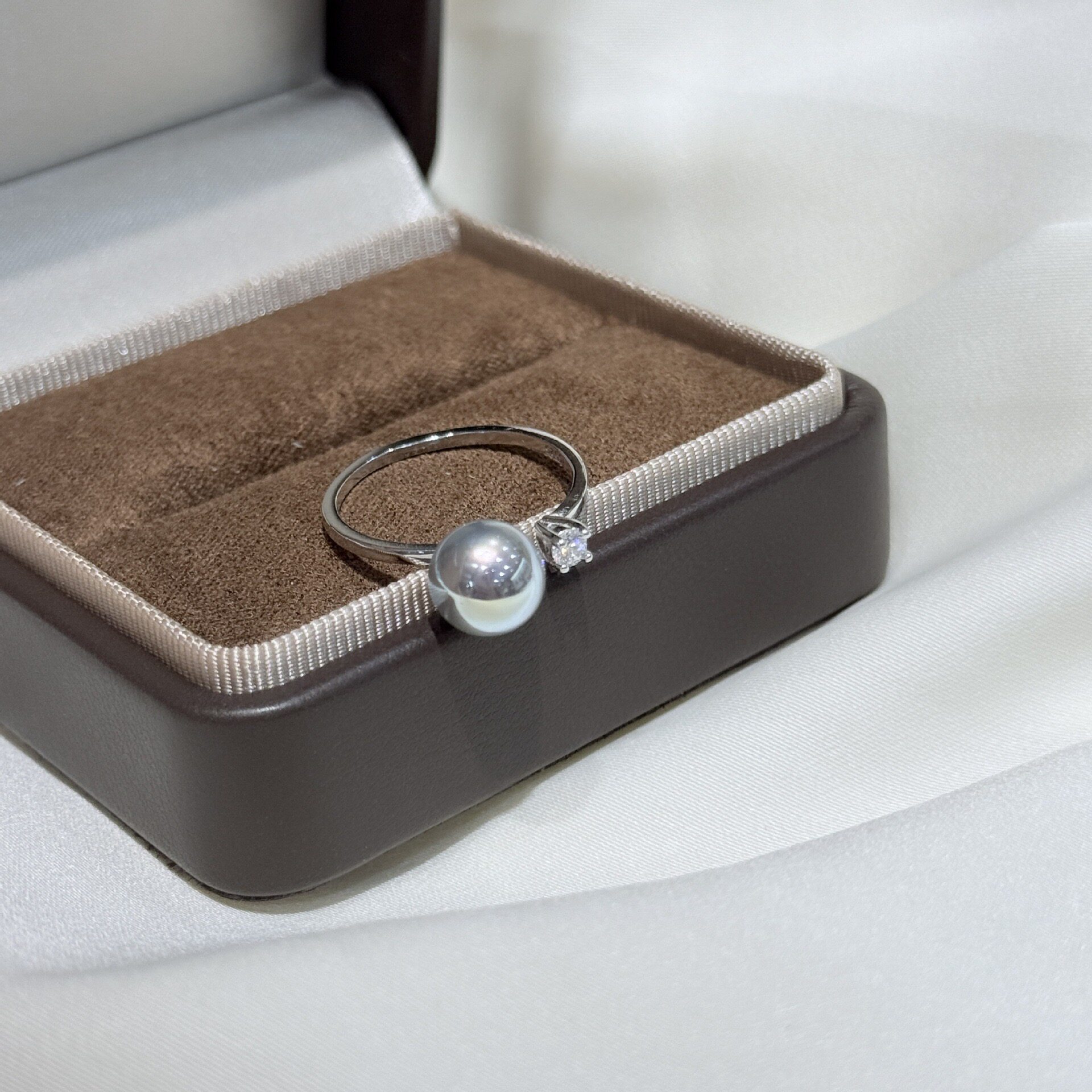 2026新款s925银真多麻花施家珍珠单钻戒指女简约高级小众开口指环