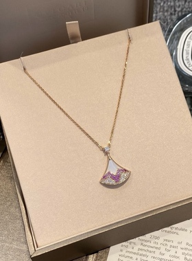 25新款七夕限定白贝扇子小裙子项链情人节礼物颈链高级定制