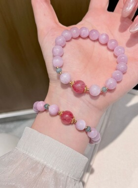 2026新款天然蓝水翡翠樱花雨水晶手链女精致优雅小众高级感手串