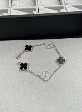 25新款k金镀银幸运四叶草五花手链手饰女小众设计感高级气质手饰