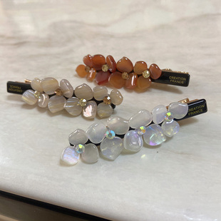 韩国creation金标正品 发饰花朵发夹侧边夹碎发夹小弹簧夹半头夹子