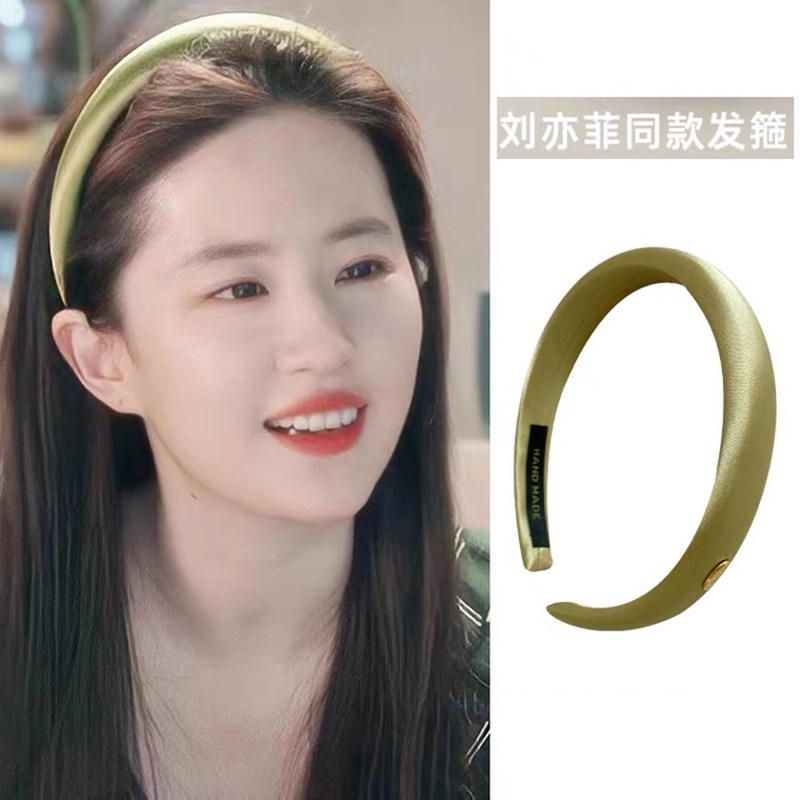 绸缎手工小金牌宽边发箍海绵压发