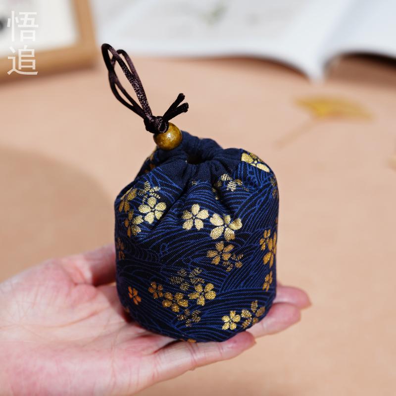 高档加厚茶杯主人杯收纳布袋子手提茶具便携包装袋珠宝首饰文玩包