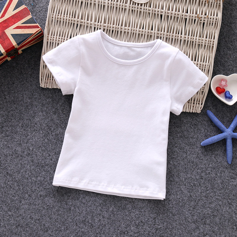 婴儿纯色白色短袖t恤婴幼儿男女宝宝夏季半袖上衣t恤儿童短袖童装