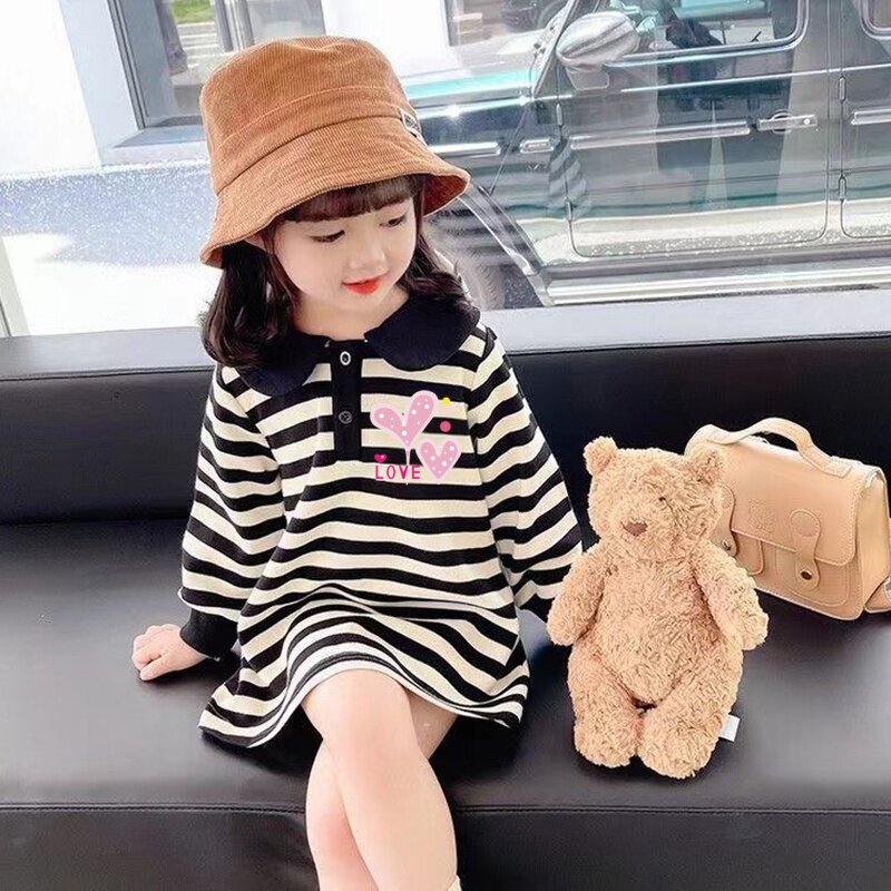 女童秋季连衣裙春秋儿童装2026秋装新款女孩公主裙女宝宝POLO裙子