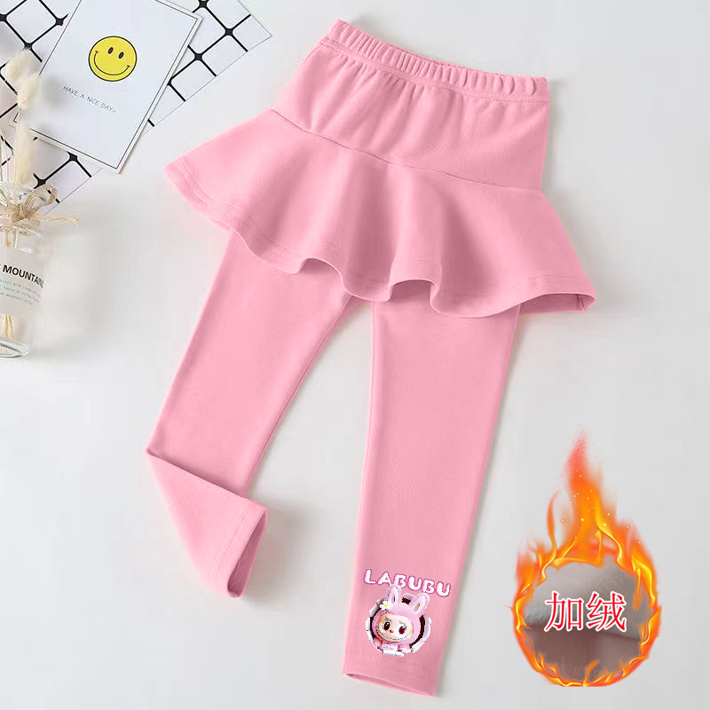 女童裙裤冬季加绒2025新款洋气裙子儿童打底裤裙女宝宝假两件裤子