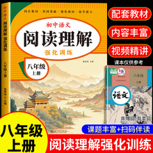 八年级上册阅读理解专项训练书人教版初中语文课外阅读强化训练题答题技巧模板文言文现代文古诗文初二8年级上下册同步练习册真题