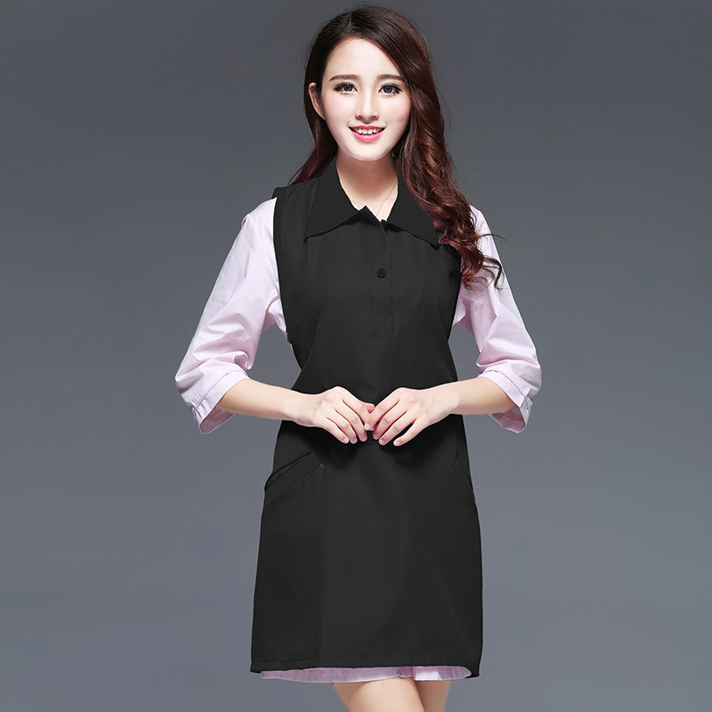 围裙工作服美容院美容师美甲店母婴时尚韩版服务员超市连衣裙工装