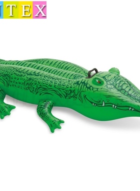 正品INTEX-58546游泳坐骑儿童戏水玩具水上充气鳄鱼座骑加大加厚