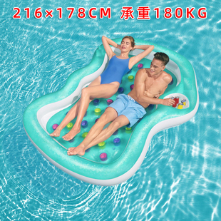 正品 游泳成人水上充气浮排浮床水上躺椅充气水床游泳床拍照神器