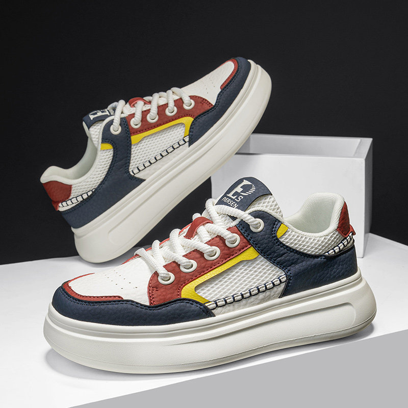 男鞋夏季透气薄款网面欧洲站高级感痞帅板鞋男款高级感休闲小白鞋