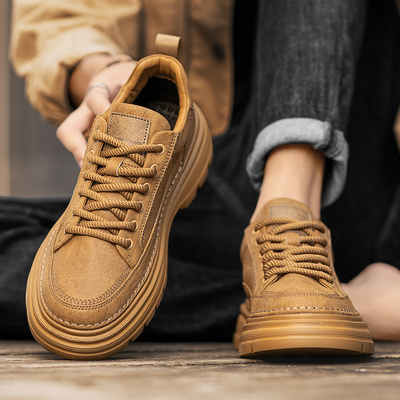 低帮年轻人工装男鞋英伦风秋冬款
