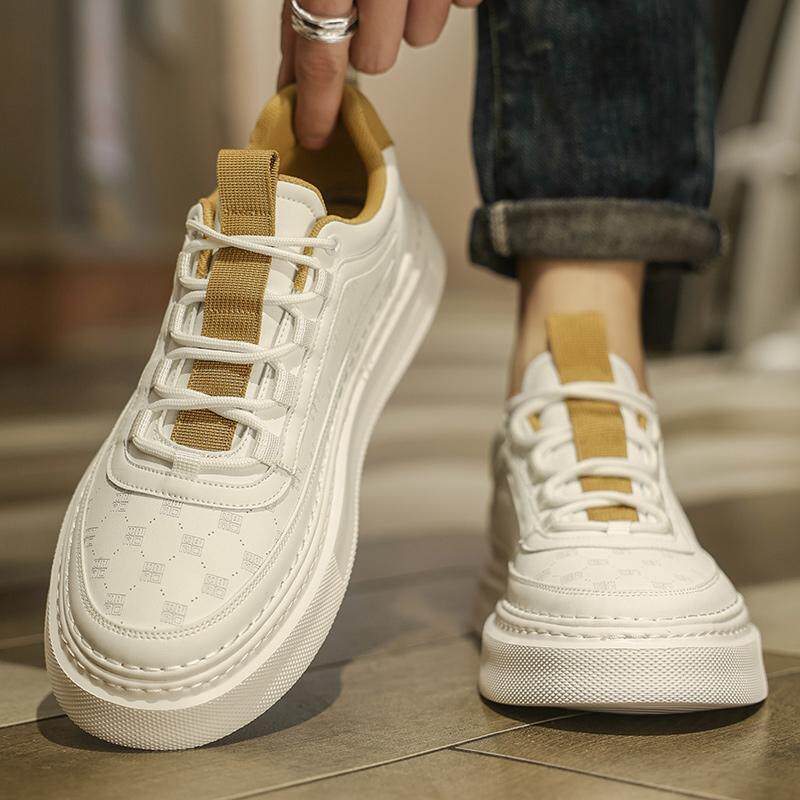 男鞋2025新款春季鞋子百搭高级感男士休闲板鞋男款真皮运动小白鞋