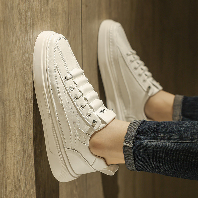男鞋2025新款春季百搭休闲一脚蹬懒人潮鞋欧洲站潮牌小白鞋平板鞋,流行男鞋,休闲板鞋,淘宝优惠券,粉丝福利购,淘宝优惠卷