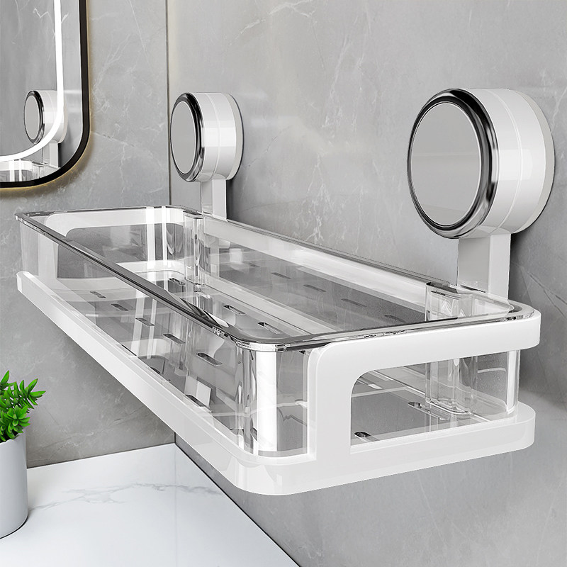 吸盘式透明置物架卫生间浴室洗漱台免打孔壁挂收纳架多功能整理架,收纳整理,整理架/置物架/收纳架,淘宝优惠券,粉丝福利购,淘宝优惠卷