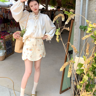 缎面光泽感木耳边衬衣气质小众衬衫 渔小平 女高级感轻奢减龄洋气