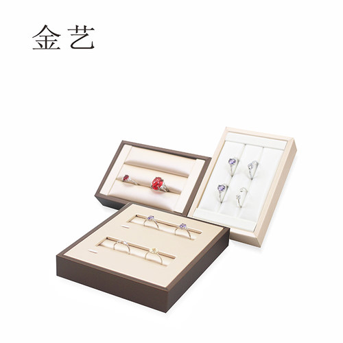 新款PU拉丝皮简约时尚戒指托盘展示戒指盘珠宝摆放展示架首饰盒子